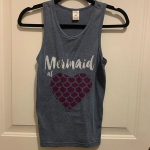 Blue urban smalls shirt with mermaid design